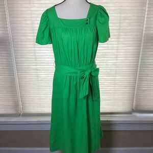Who What Wear Linen Blend Dress NWT, Poison Green, Short Sleeve,‎ Size Medium